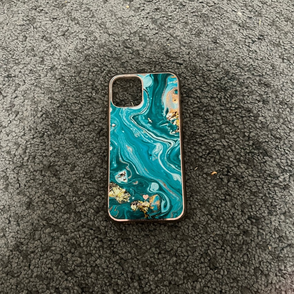 Iphone 12 blue marble case